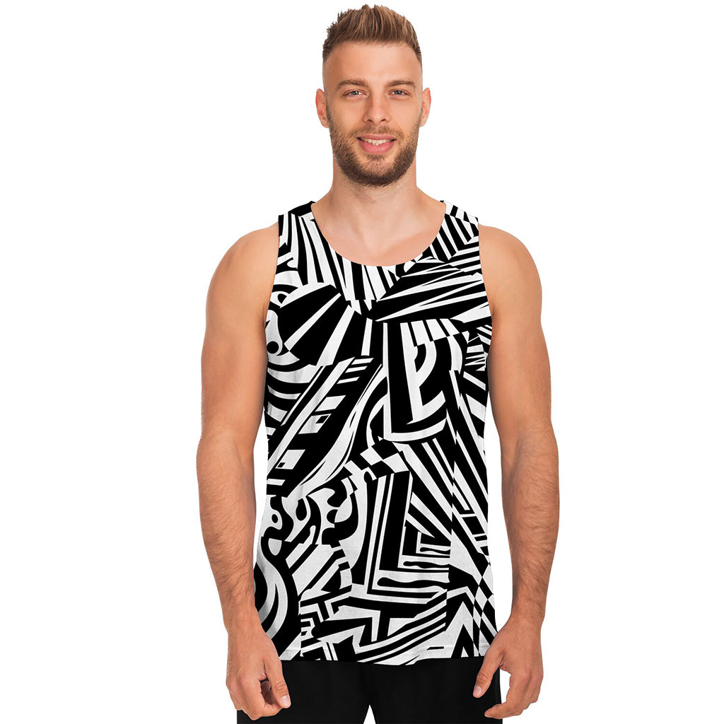 Abstract Dazzle Pattern Print Men's Tank Top