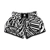 Abstract Dazzle Pattern Print Muay Thai Boxing Shorts