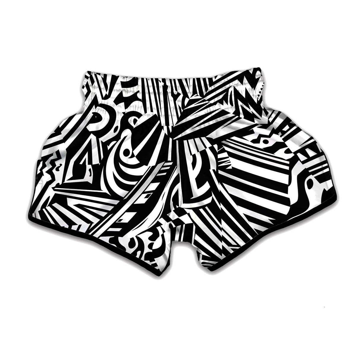 Abstract Dazzle Pattern Print Muay Thai Boxing Shorts