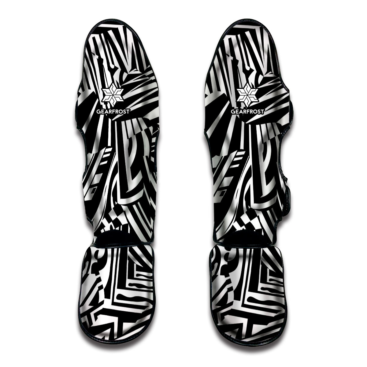 Abstract Dazzle Pattern Print Muay Thai Shin Guard