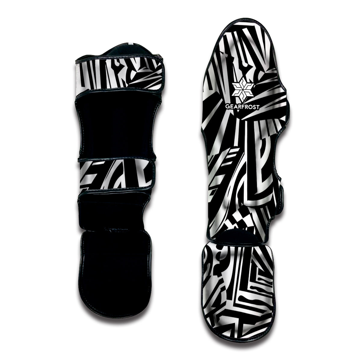 Abstract Dazzle Pattern Print Muay Thai Shin Guard