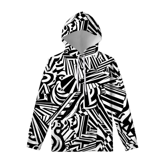 Abstract Dazzle Pattern Print Pullover Hoodie