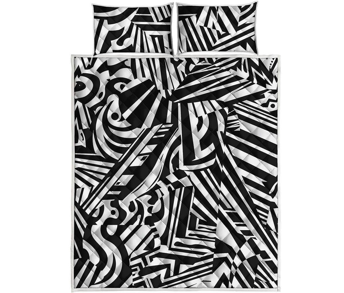 Abstract Dazzle Pattern Print Quilt Bed Set
