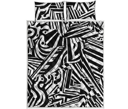 Abstract Dazzle Pattern Print Quilt Bed Set