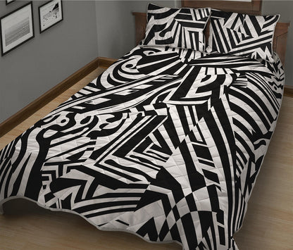 Abstract Dazzle Pattern Print Quilt Bed Set