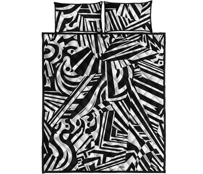 Abstract Dazzle Pattern Print Quilt Bed Set