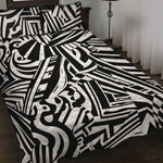 Abstract Dazzle Pattern Print Quilt Bed Set
