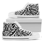 Abstract Dazzle Pattern Print White High Top Shoes