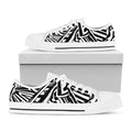 Abstract Dazzle Pattern Print White Low Top Sneakers