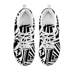 Abstract Dazzle Pattern Print White Sneakers