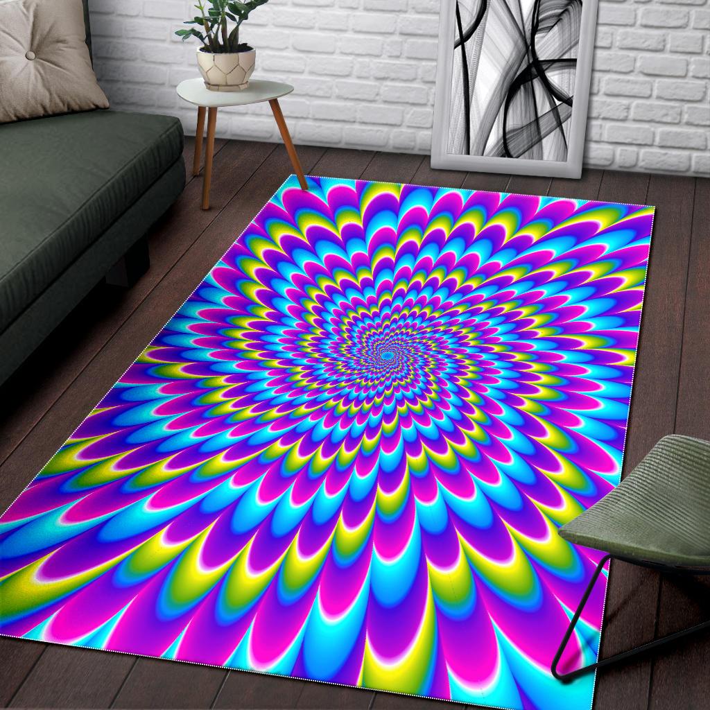 Abstract Dizzy Moving Optical Illusion Area Rug GearFrost