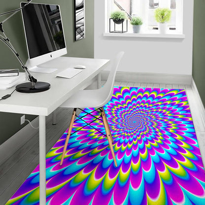 Abstract Dizzy Moving Optical Illusion Area Rug GearFrost
