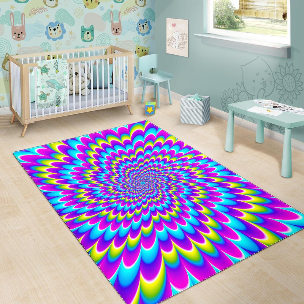 Abstract Dizzy Moving Optical Illusion Area Rug GearFrost