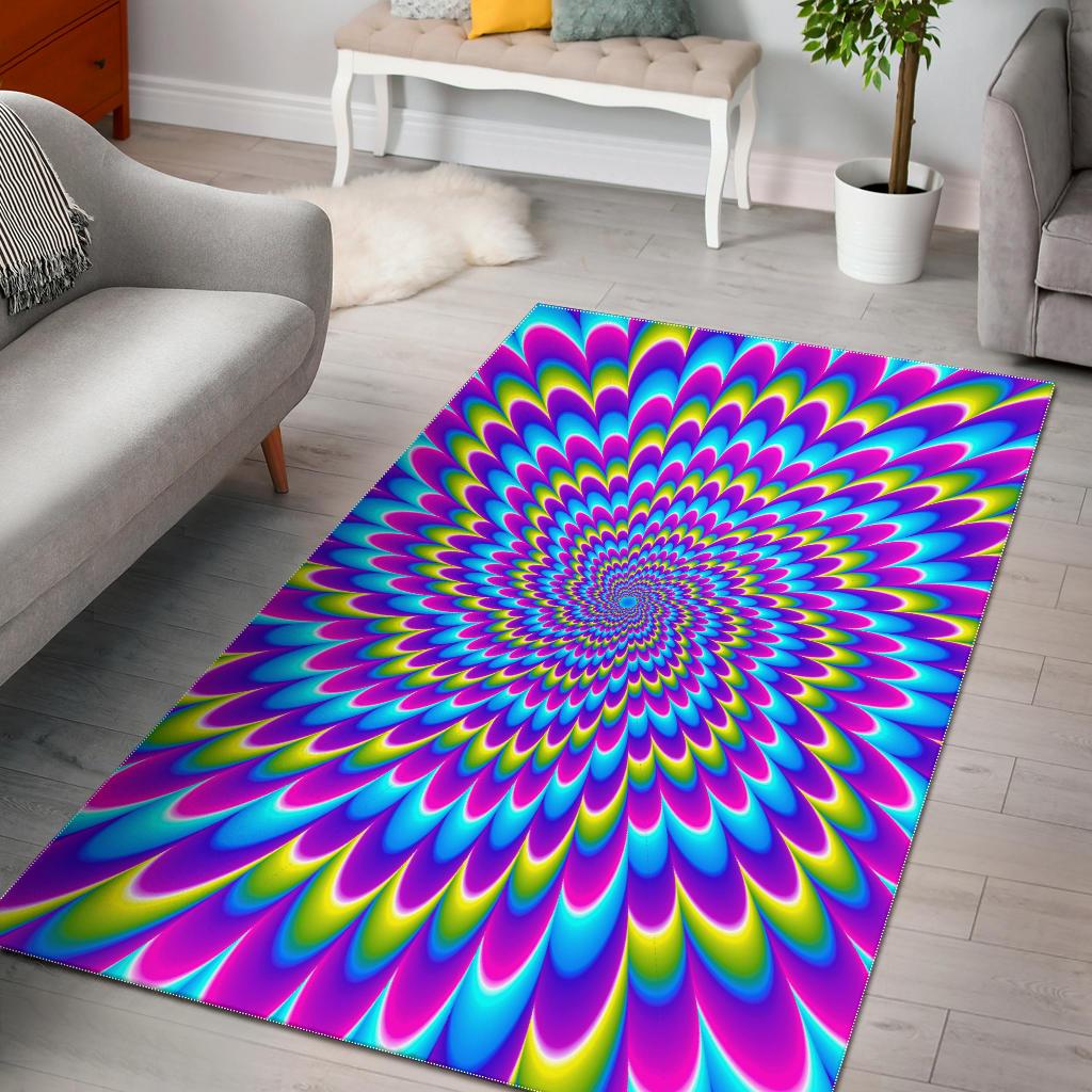 Abstract Dizzy Moving Optical Illusion Area Rug GearFrost