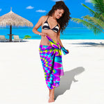 Abstract Dizzy Moving Optical Illusion Beach Sarong Wrap