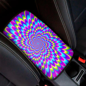 Abstract Dizzy Moving Optical Illusion Car Center Console Cover