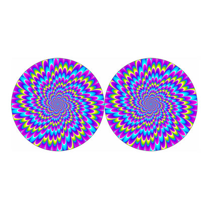 Abstract Dizzy Moving Optical Illusion Car Coasters