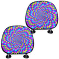 Abstract Dizzy Moving Optical Illusion Car Headrest Covers