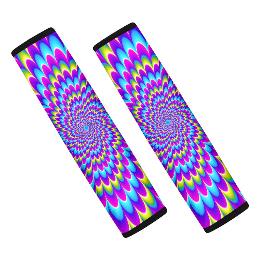 Abstract Dizzy Moving Optical Illusion Car Seat Belt Covers