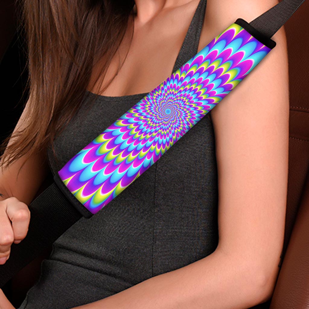 Abstract Dizzy Moving Optical Illusion Car Seat Belt Covers