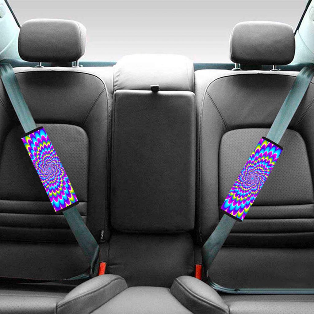 Abstract Dizzy Moving Optical Illusion Car Seat Belt Covers