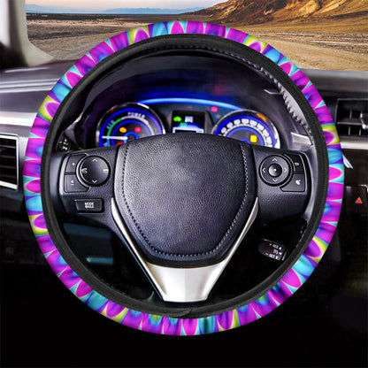 Abstract Dizzy Moving Optical Illusion Car Steering Wheel Cover