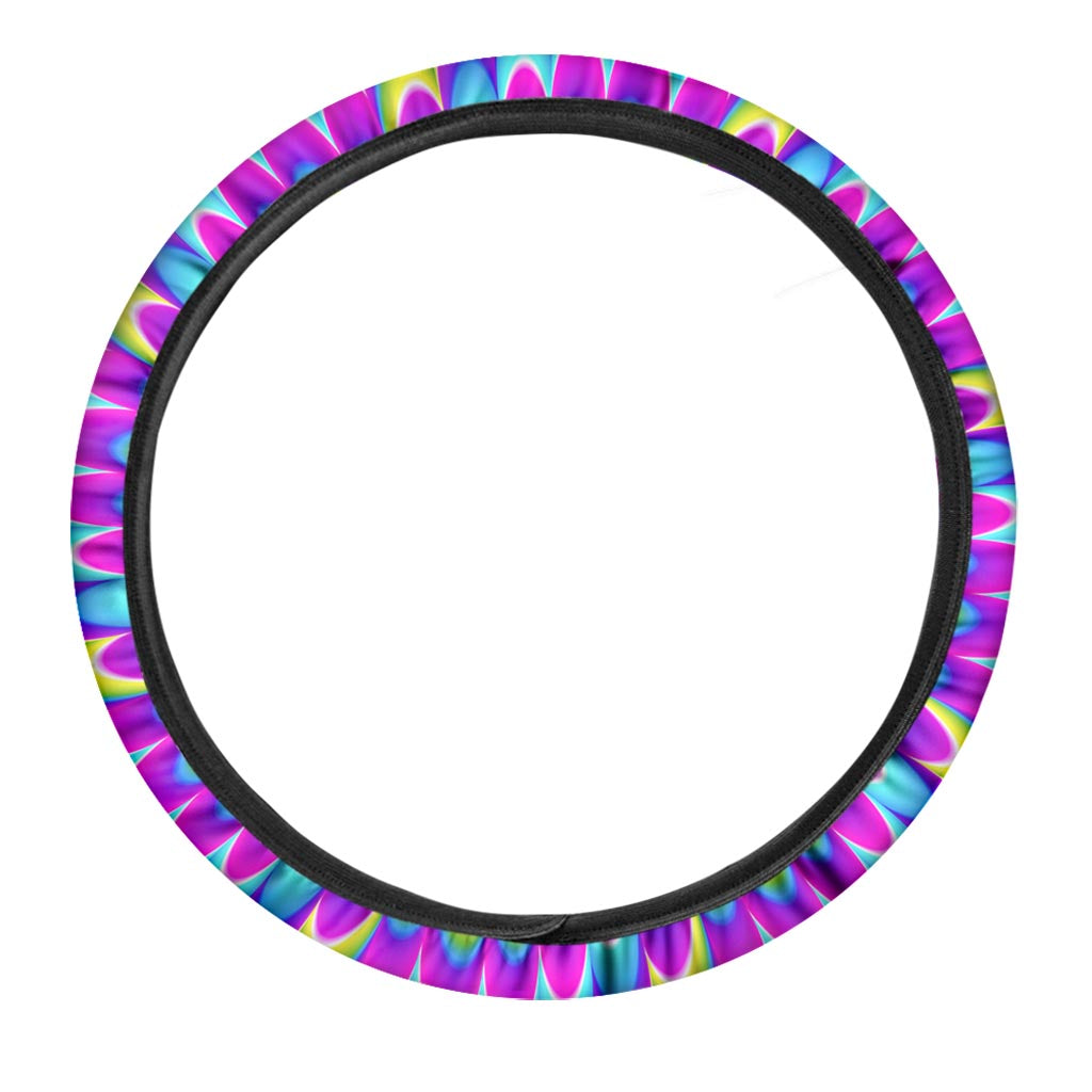 Abstract Dizzy Moving Optical Illusion Car Steering Wheel Cover