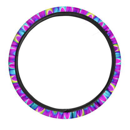Abstract Dizzy Moving Optical Illusion Car Steering Wheel Cover