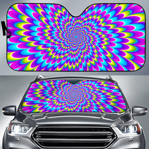 Abstract Dizzy Moving Optical Illusion Car Sun Shade GearFrost