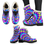 Abstract Dizzy Moving Optical Illusion Comfy Boots GearFrost