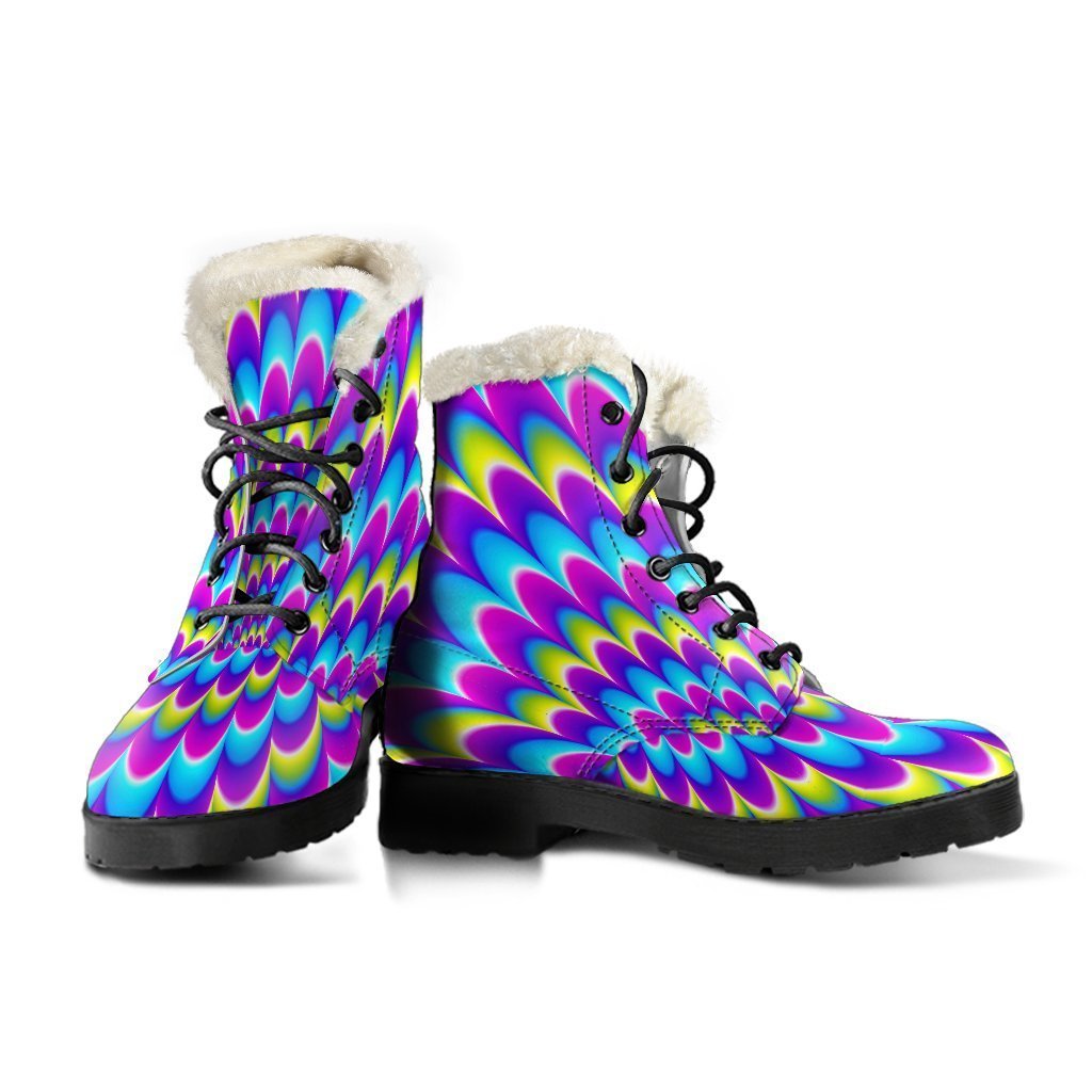 Abstract Dizzy Moving Optical Illusion Comfy Boots GearFrost