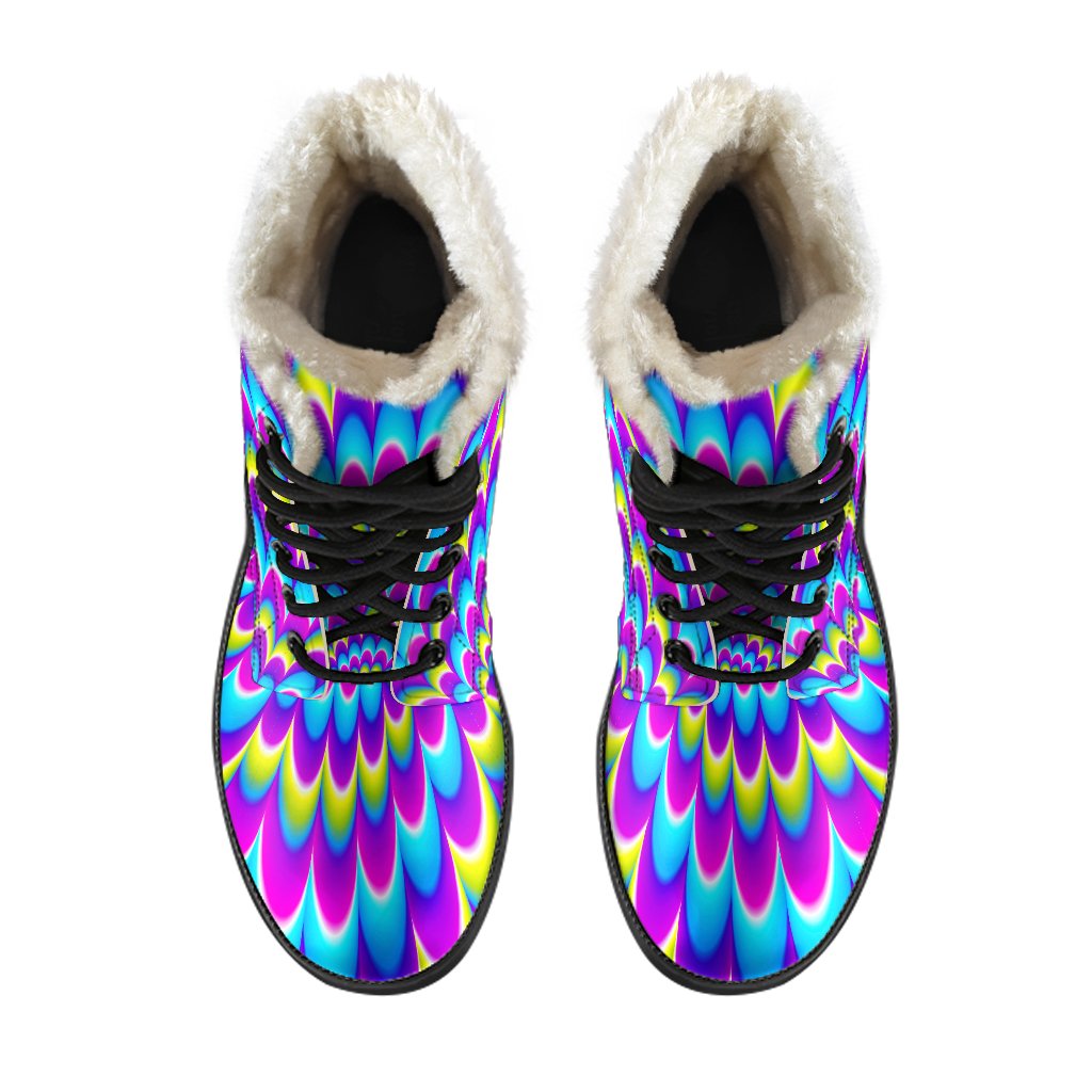 Abstract Dizzy Moving Optical Illusion Comfy Boots GearFrost