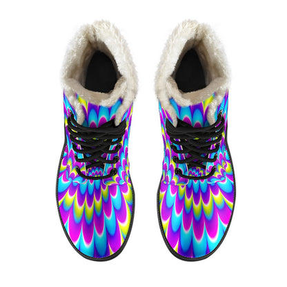Abstract Dizzy Moving Optical Illusion Comfy Boots GearFrost