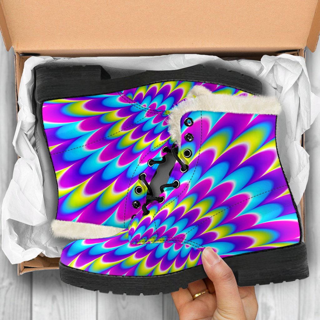 Abstract Dizzy Moving Optical Illusion Comfy Boots GearFrost