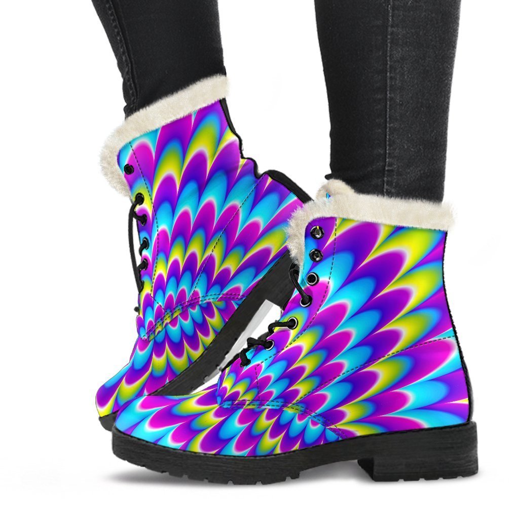 Abstract Dizzy Moving Optical Illusion Comfy Boots GearFrost