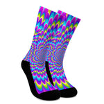 Abstract Dizzy Moving Optical Illusion Crew Socks