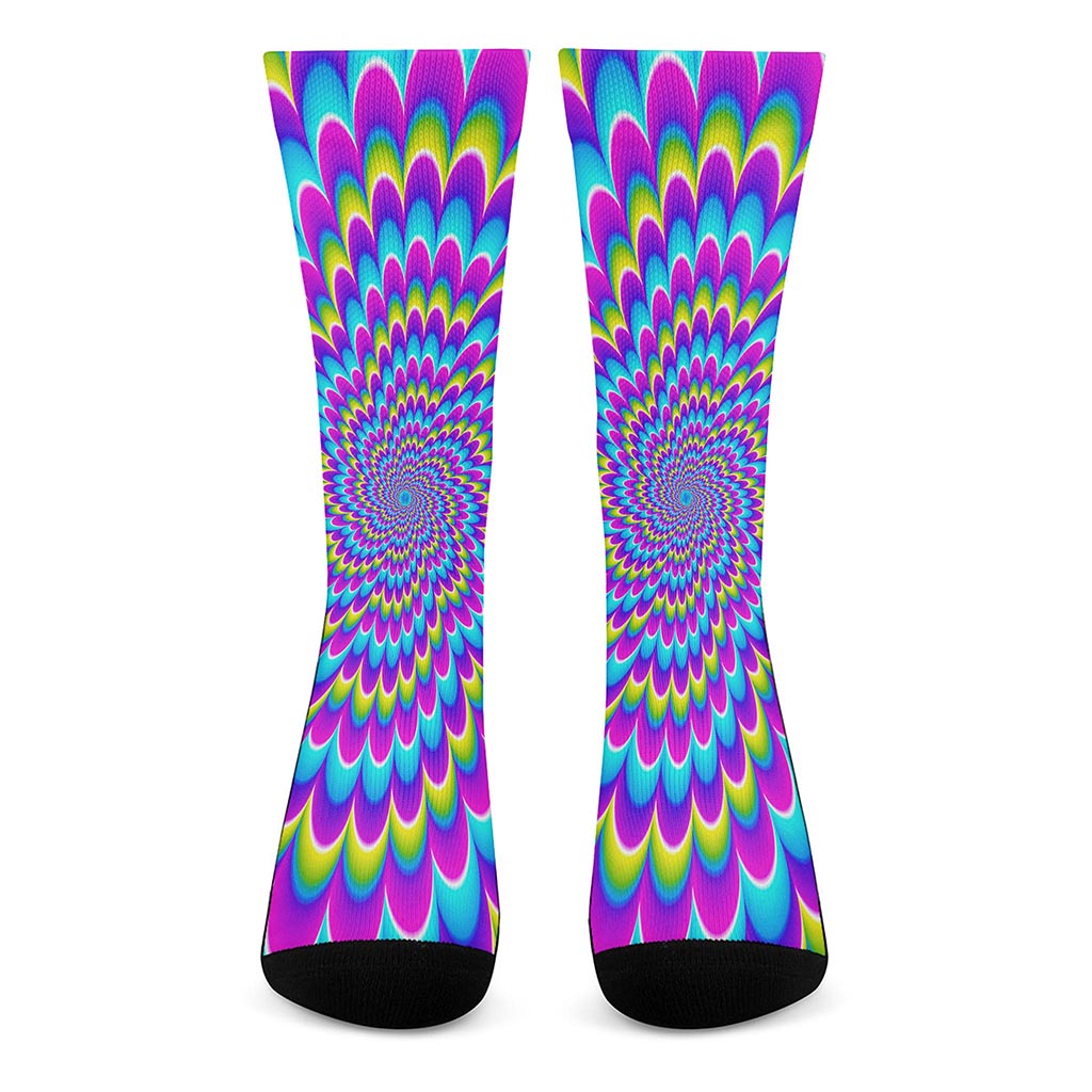 Abstract Dizzy Moving Optical Illusion Crew Socks