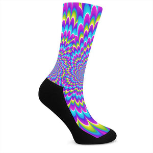 Abstract Dizzy Moving Optical Illusion Crew Socks