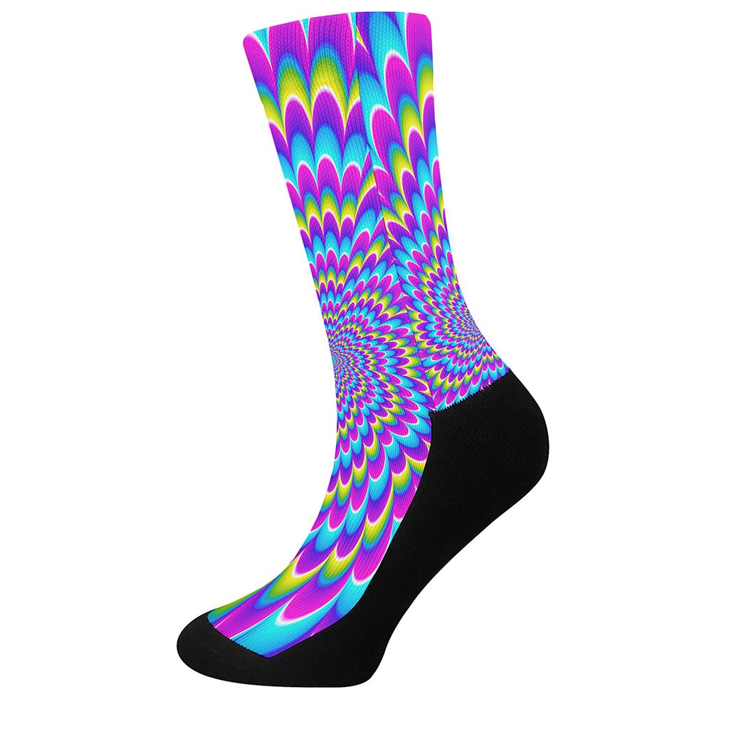 Abstract Dizzy Moving Optical Illusion Crew Socks