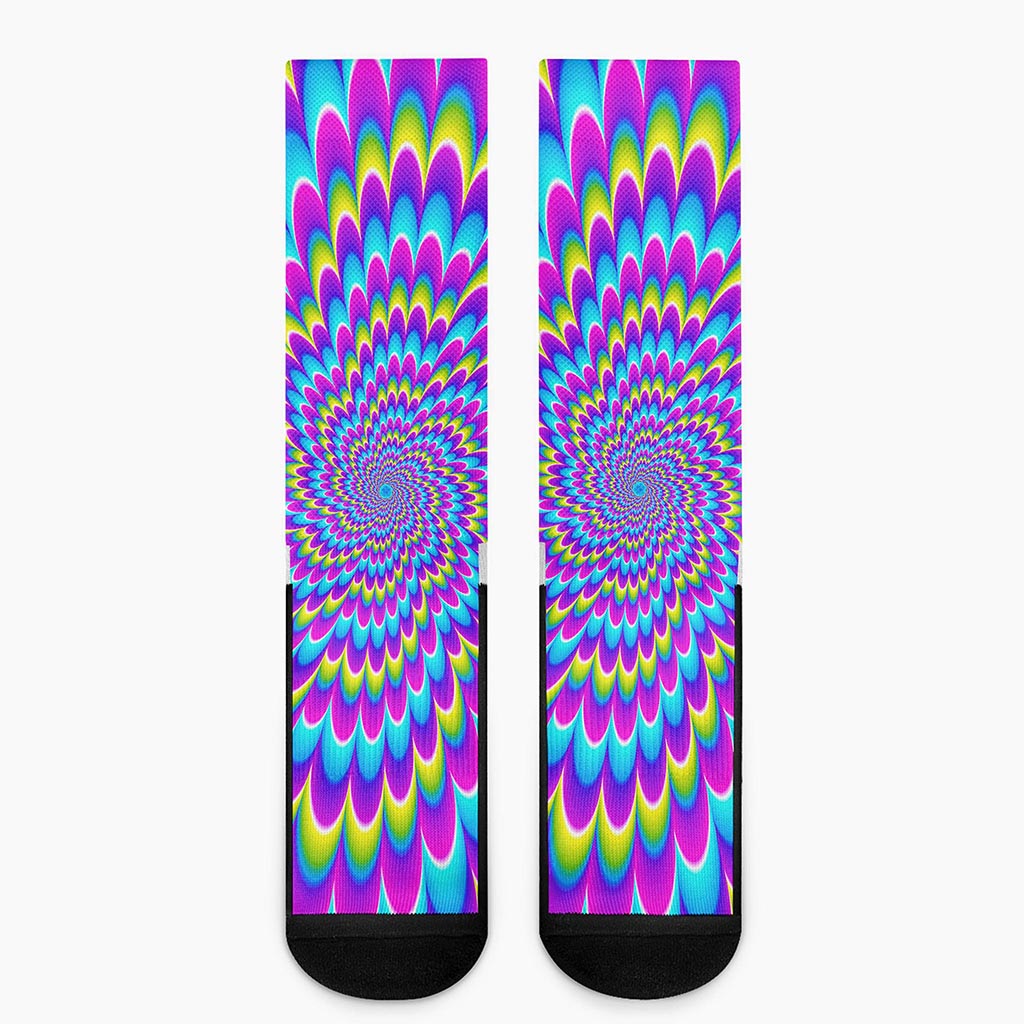 Abstract Dizzy Moving Optical Illusion Crew Socks