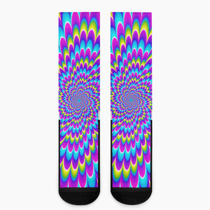 Abstract Dizzy Moving Optical Illusion Crew Socks