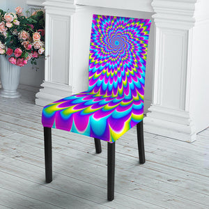 Abstract Dizzy Moving Optical Illusion Dining Chair Slipcover