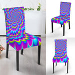 Abstract Dizzy Moving Optical Illusion Dining Chair Slipcover