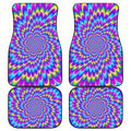 Abstract Dizzy Moving Optical Illusion Front and Back Car Floor Mats
