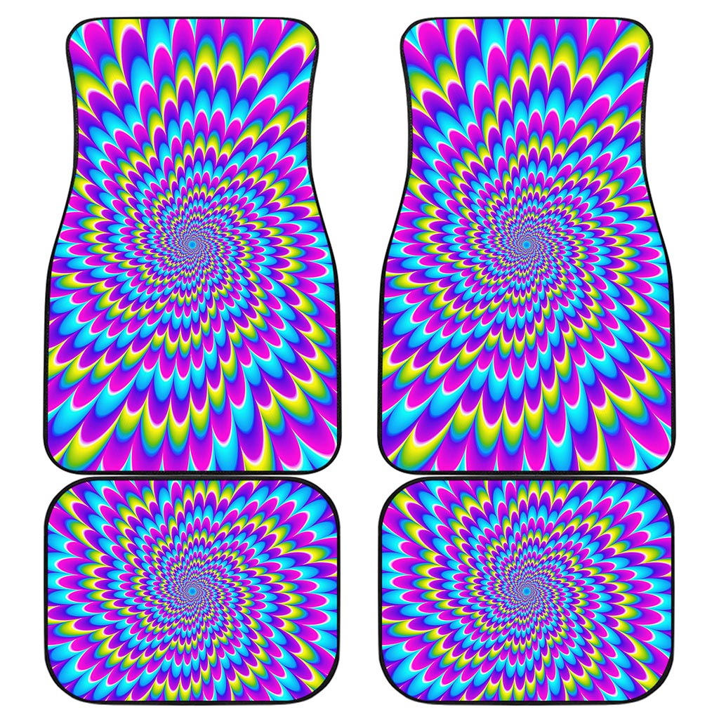 Abstract Dizzy Moving Optical Illusion Front and Back Car Floor Mats