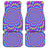 Abstract Dizzy Moving Optical Illusion Front and Back Car Floor Mats