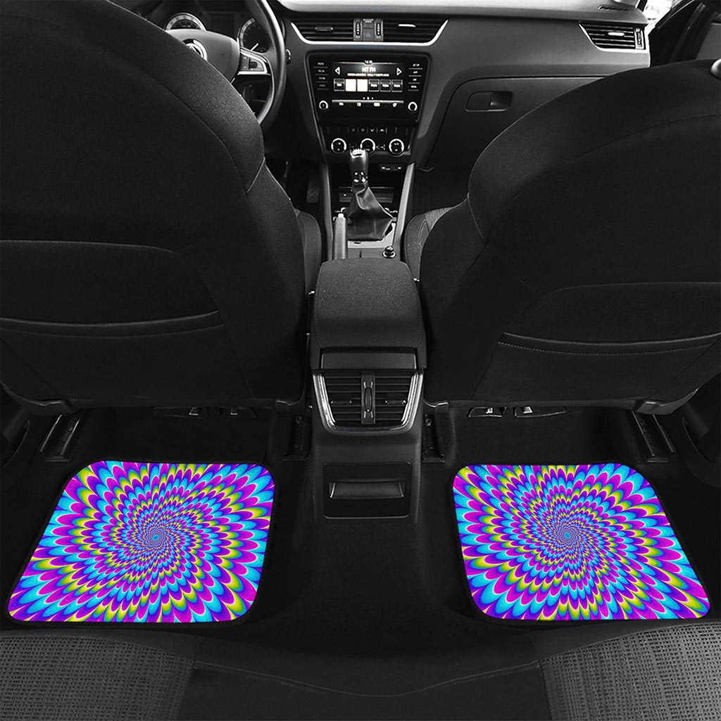 Abstract Dizzy Moving Optical Illusion Front and Back Car Floor Mats