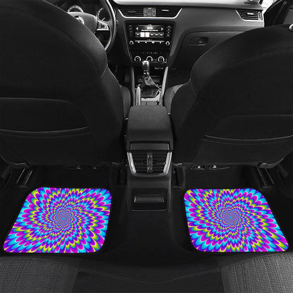 Abstract Dizzy Moving Optical Illusion Front and Back Car Floor Mats