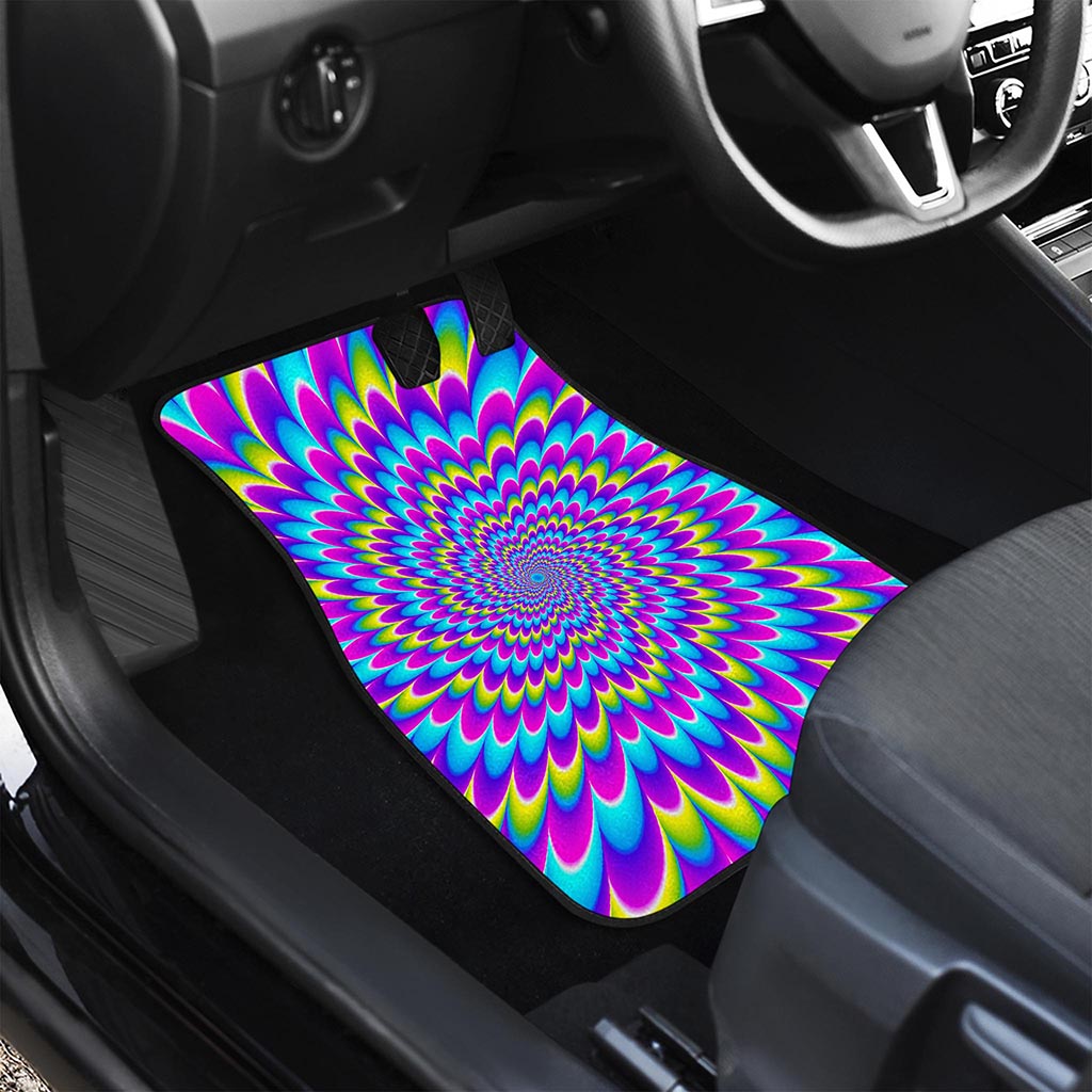 Abstract Dizzy Moving Optical Illusion Front and Back Car Floor Mats