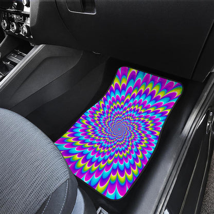 Abstract Dizzy Moving Optical Illusion Front and Back Car Floor Mats